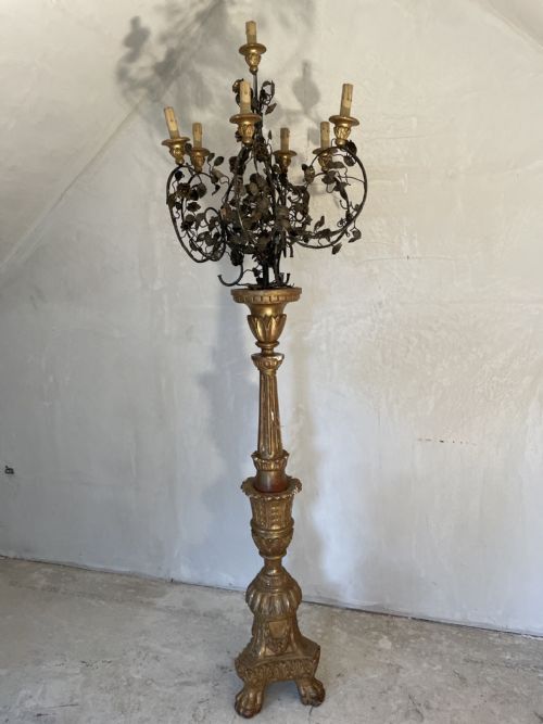 extremely tall italian giltwood candlabra c1880 - CATEGORY: ANTIQUE JEWELLERY - DATED 1880