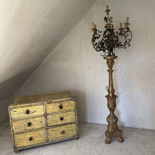 EXTREMELY TALL ITALIAN GILTWOOD CANDLABRA C1880 - ADDITIONAL PHOTO 6