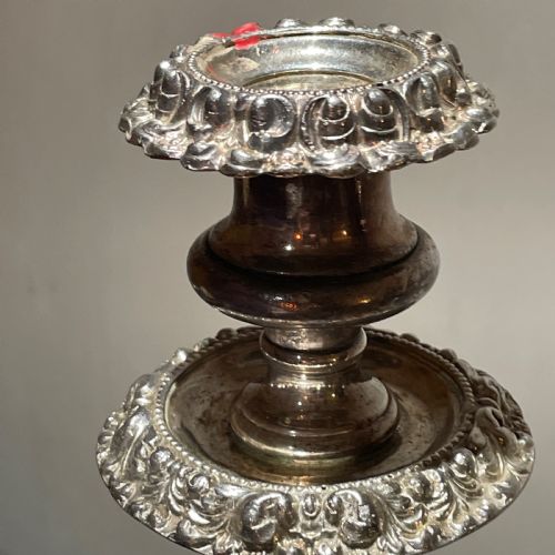 A FINE LARGE REGENCY THREE LIGHT OLD SHEFFIELD PLATE CANDELABRA - ADDITIONAL PHOTO 1