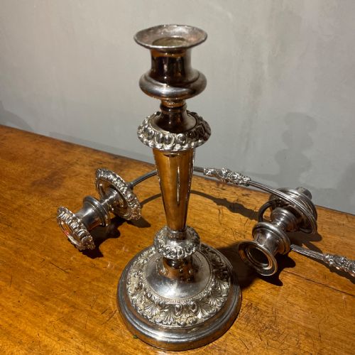 A FINE LARGE REGENCY THREE LIGHT OLD SHEFFIELD PLATE CANDELABRA - ADDITIONAL PHOTO 6