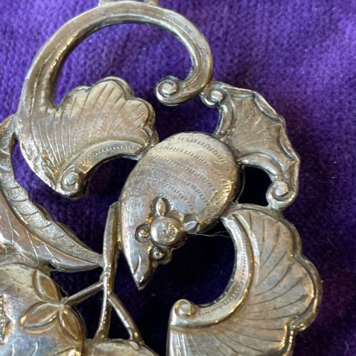 ANTIQUE STRAIGHTS CHINESE SILVER BED HOOKS LATE 19TH C - ADDITIONAL PHOTO 8