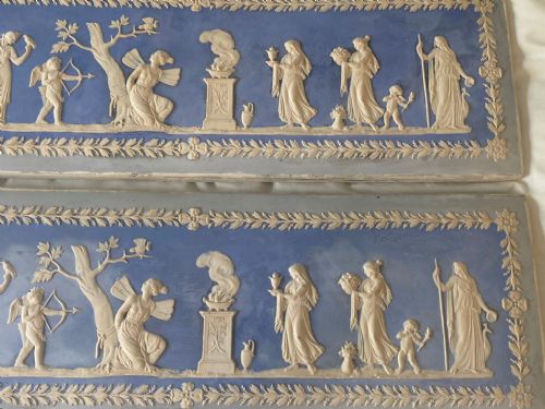 PAIR OF NEOCLASSICAL FRIEZE PLAQUES IN THE WEDGWOOD STYLE 19THC - ADDITIONAL PHOTO 1