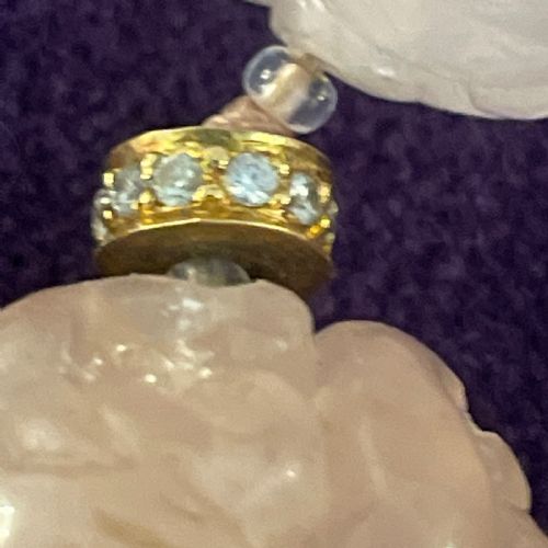 FINE CHINESE 18K GOLD ROSE QUARTZ DIAMOND NECKLACE 1960S - ADDITIONAL PHOTO 14