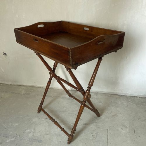 early 19th c butlers tray on stand - CATEGORY: ANTIQUE MISCELLANEOUS - DATED 1850