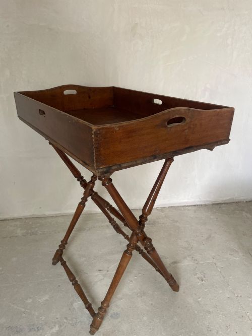 EARLY 19TH C BUTLERS TRAY ON STAND - ADDITIONAL PHOTO 2