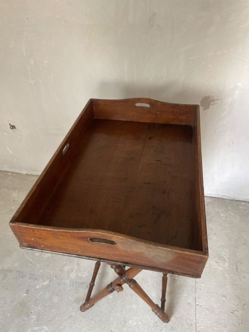 EARLY 19TH C BUTLERS TRAY ON STAND - ADDITIONAL PHOTO 4