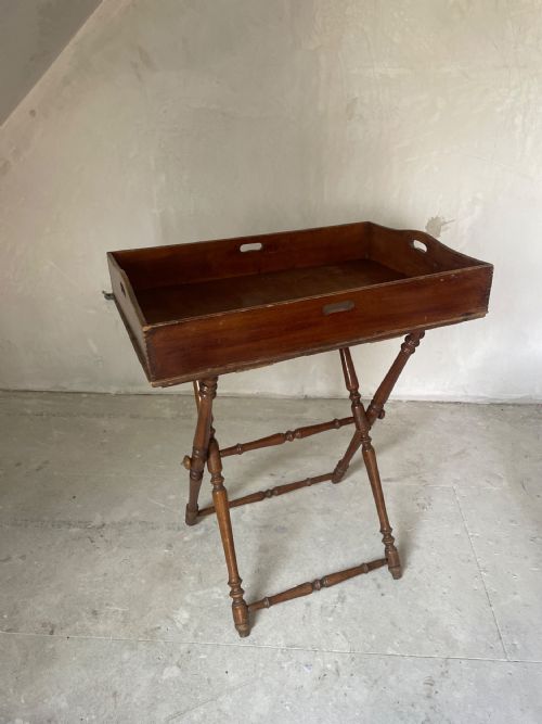 EARLY 19TH C BUTLERS TRAY ON STAND - ADDITIONAL PHOTO 5