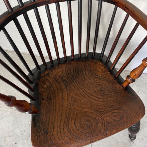 AN ELM FRUITWOOD WINDSOR CHAIR EARLY 19TH C - ADDITIONAL PHOTO 7