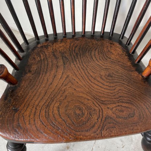 AN ELM FRUITWOOD WINDSOR CHAIR EARLY 19TH C - ADDITIONAL PHOTO 8