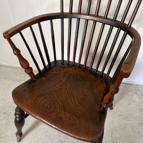 AN ELM FRUITWOOD WINDSOR CHAIR EARLY 19TH C - ADDITIONAL PHOTO 13