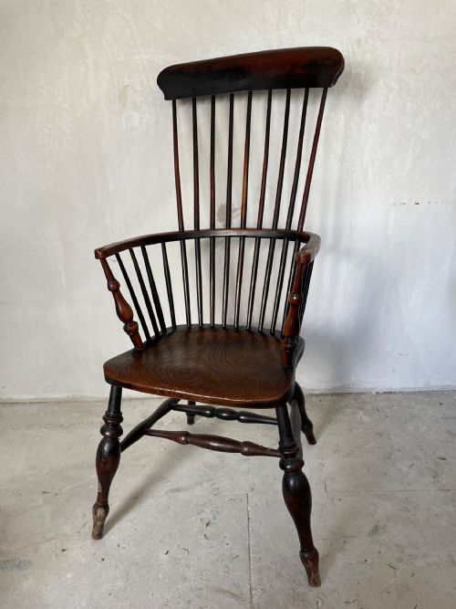 AN ELM FRUITWOOD WINDSOR CHAIR EARLY 19TH C - ADDITIONAL PHOTO 2
