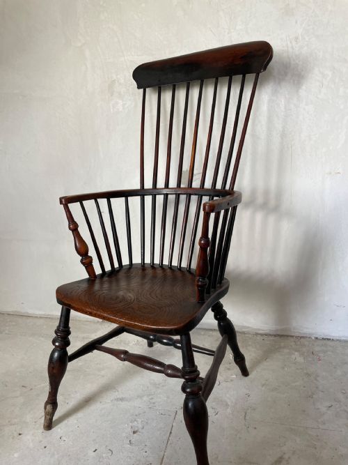 AN ELM FRUITWOOD WINDSOR CHAIR EARLY 19TH C - ADDITIONAL PHOTO 3