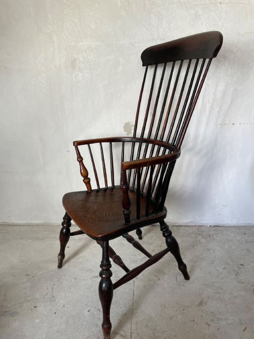 AN ELM FRUITWOOD WINDSOR CHAIR EARLY 19TH C - ADDITIONAL PHOTO 4