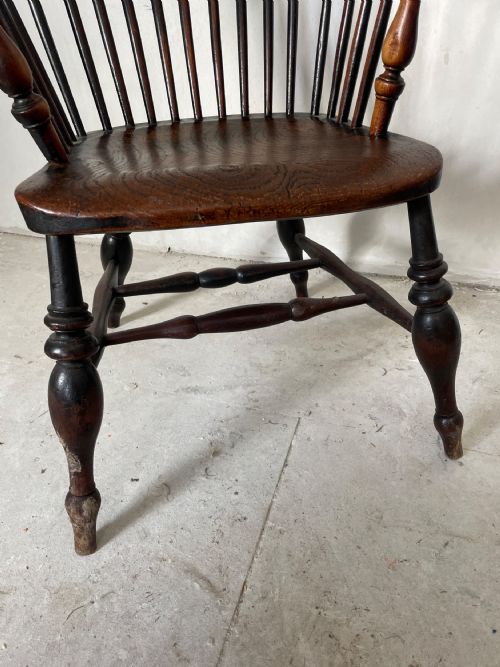 AN ELM FRUITWOOD WINDSOR CHAIR EARLY 19TH C - ADDITIONAL PHOTO 10