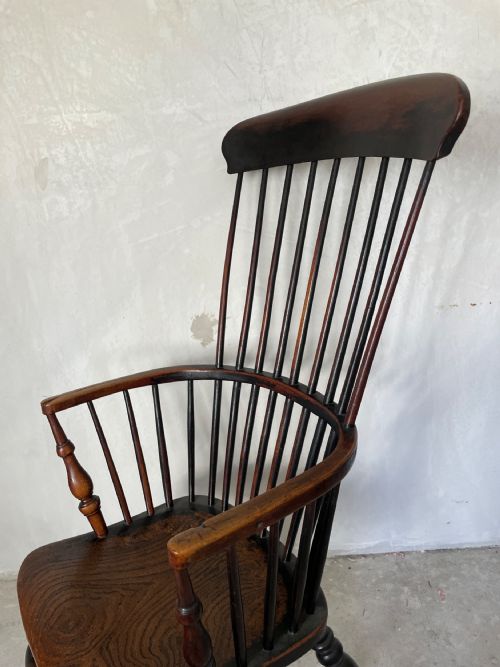 AN ELM FRUITWOOD WINDSOR CHAIR EARLY 19TH C - ADDITIONAL PHOTO 14
