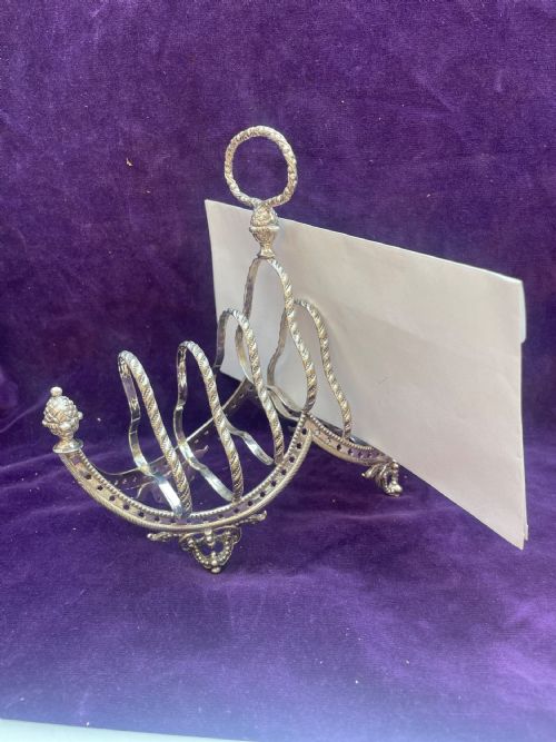 ORNATE SILVER PLATED LETTER RACK C 1880 - ADDITIONAL PHOTO 6