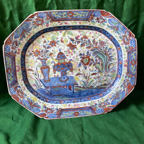 LARGE 18THC CHINESE EXPORT POLYCHROME PLATTER - ADDITIONAL PHOTO 2