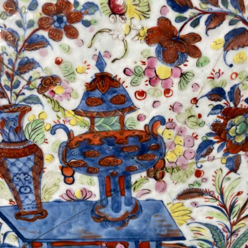LARGE 18THC CHINESE EXPORT POLYCHROME PLATTER - ADDITIONAL PHOTO 3