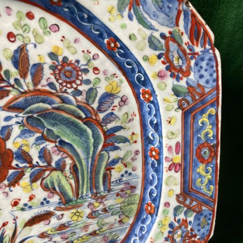LARGE 18THC CHINESE EXPORT POLYCHROME PLATTER - ADDITIONAL PHOTO 4