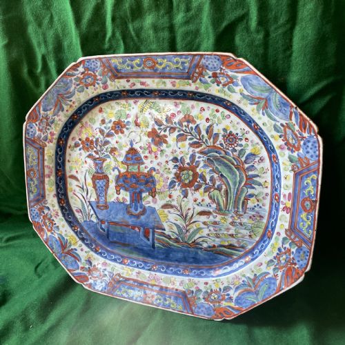 LARGE 18THC CHINESE EXPORT POLYCHROME PLATTER - ADDITIONAL PHOTO 5
