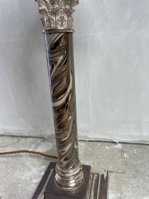 ANTIQUE CORINTHIAN COLUMN TABLE LAMP - ADDITIONAL PHOTO 7