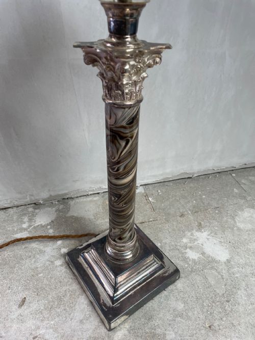 ANTIQUE CORINTHIAN COLUMN TABLE LAMP - ADDITIONAL PHOTO 8