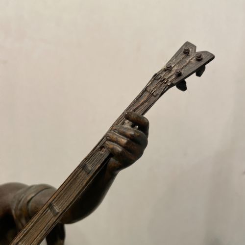A PAIR OF FRENCH ANTIQUE BRONZE FIGURES OF MUSICIANS BY AUUSTE MOREAU - ADDITIONAL PHOTO 8