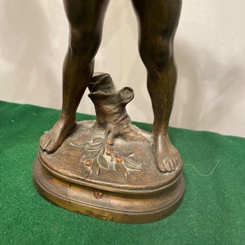A PAIR OF FRENCH ANTIQUE BRONZE FIGURES OF MUSICIANS BY AUUSTE MOREAU - ADDITIONAL PHOTO 9