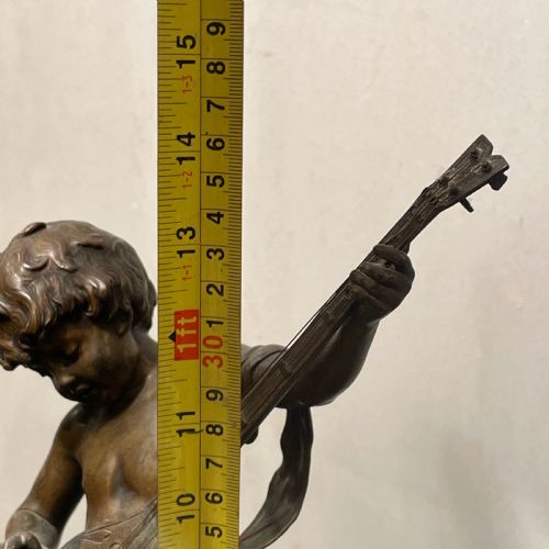 A PAIR OF FRENCH ANTIQUE BRONZE FIGURES OF MUSICIANS BY AUUSTE MOREAU - ADDITIONAL PHOTO 20