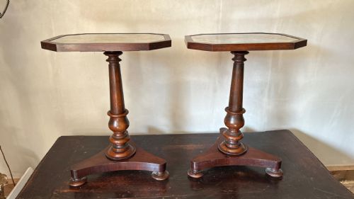PAIR OF EARLY VICTORIAN SIDE TABLES WITH PAINTED TOPS - ADDITIONAL PHOTO 8