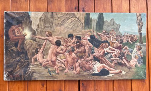 the massacre of the innocents signed brunninger oil on canvas - CATEGORY: ANTIQUE ART - DATED 1920