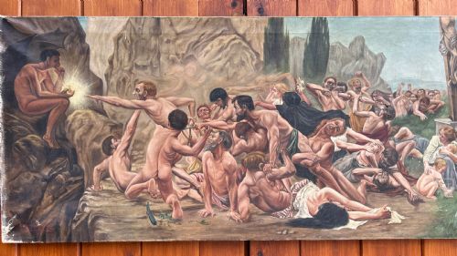 THE MASSACRE OF THE INNOCENTS SIGNED BRUNNINGER OIL ON CANVAS - ADDITIONAL PHOTO 1