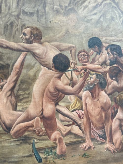 THE MASSACRE OF THE INNOCENTS SIGNED BRUNNINGER OIL ON CANVAS - ADDITIONAL PHOTO 4