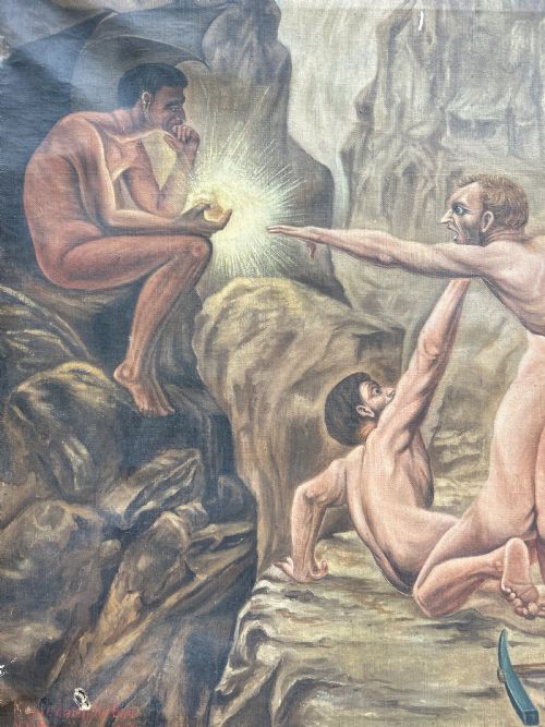 THE MASSACRE OF THE INNOCENTS SIGNED BRUNNINGER OIL ON CANVAS - ADDITIONAL PHOTO 6