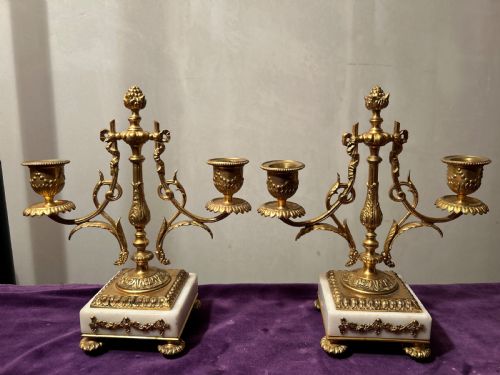 FRENCH WHITE MARBLE CLOCK SET BY RICHOND PARIS C 1870 - ADDITIONAL PHOTO 19