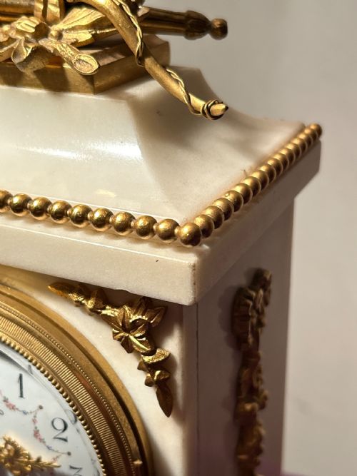 FRENCH WHITE MARBLE CLOCK SET BY RICHOND PARIS C 1870 - ADDITIONAL PHOTO 9