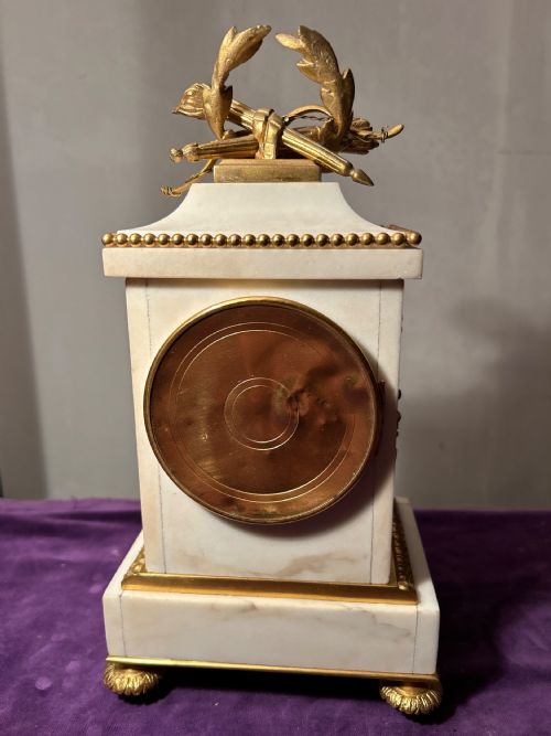 FRENCH WHITE MARBLE CLOCK SET BY RICHOND PARIS C 1870 - ADDITIONAL PHOTO 15