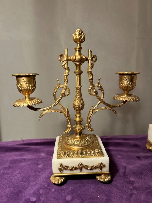 FRENCH WHITE MARBLE CLOCK SET BY RICHOND PARIS C 1870 - ADDITIONAL PHOTO 17