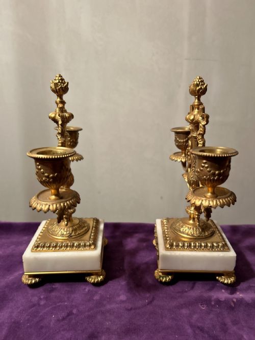 FRENCH WHITE MARBLE CLOCK SET BY RICHOND PARIS C 1870 - ADDITIONAL PHOTO 22