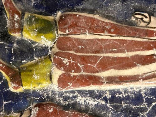 PAIR OF 19TH C PERSIAN EARTEHWARE POLYCHROME GLAZED FRIEZE TILES - ADDITIONAL PHOTO 4