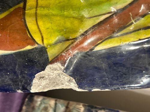 PAIR OF 19TH C PERSIAN EARTEHWARE POLYCHROME GLAZED FRIEZE TILES - ADDITIONAL PHOTO 7