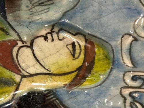 PAIR OF 19TH C PERSIAN EARTEHWARE POLYCHROME GLAZED FRIEZE TILES - ADDITIONAL PHOTO 9