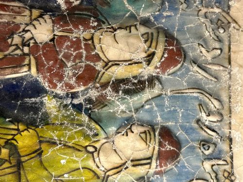 PAIR OF 19TH C PERSIAN EARTEHWARE POLYCHROME GLAZED FRIEZE TILES - ADDITIONAL PHOTO 10