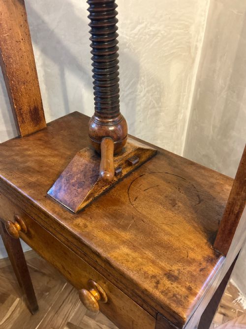 AN EARLY 19TH C FRUITWOOD BOOK PRESS TABLE - ADDITIONAL PHOTO 9