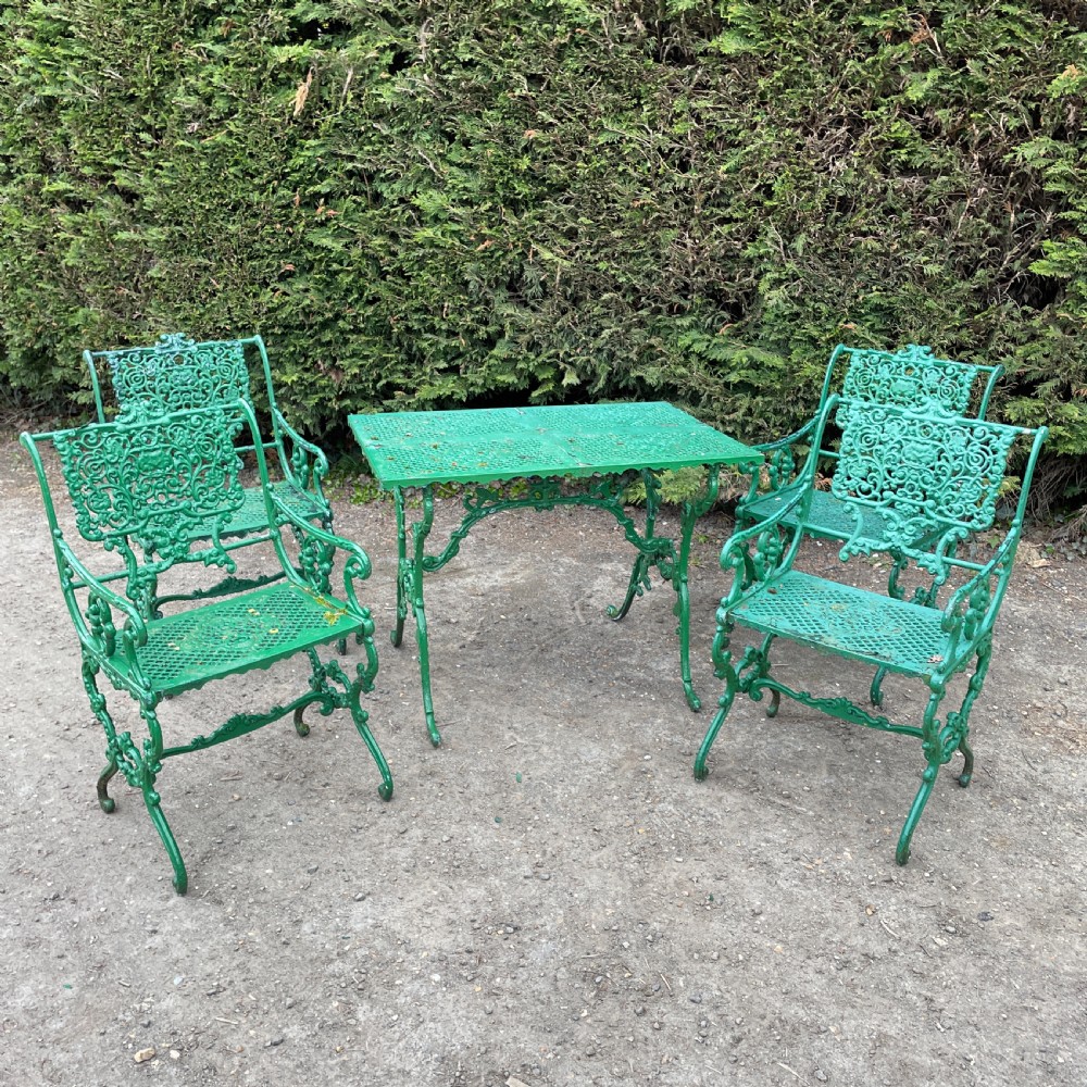 Early 20th c set of Garden Table& Chairs