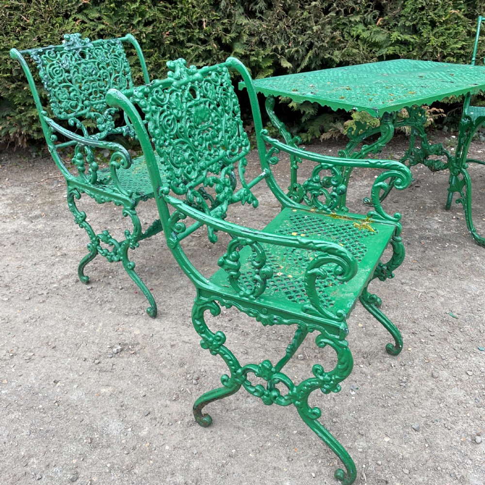 Early 20th c set of Garden Table& Chairs View IV