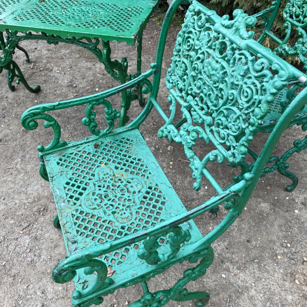 Early 20th c set of Garden Table& Chairs View V
