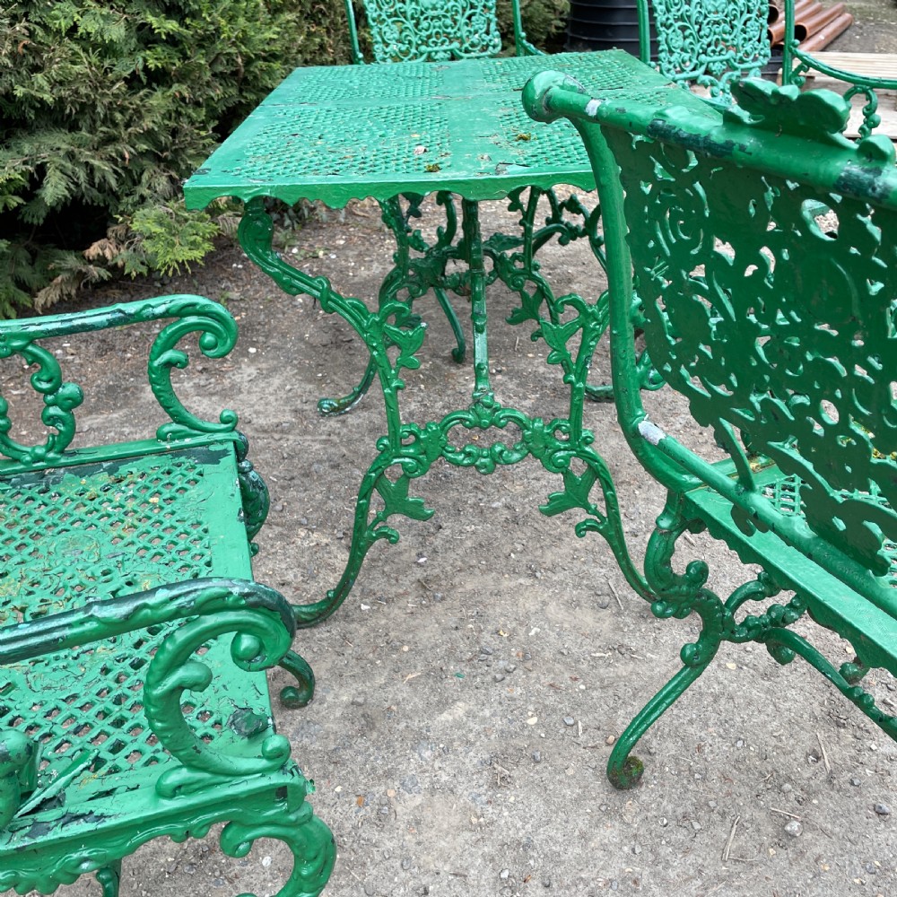Early 20th c set of Garden Table& Chairs View VI