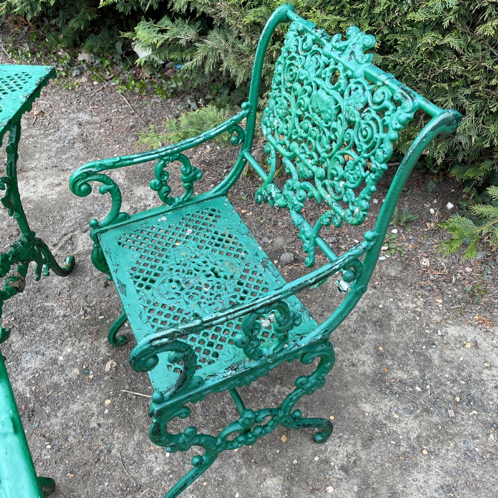 Early 20th c set of Garden Table& Chairs View IX