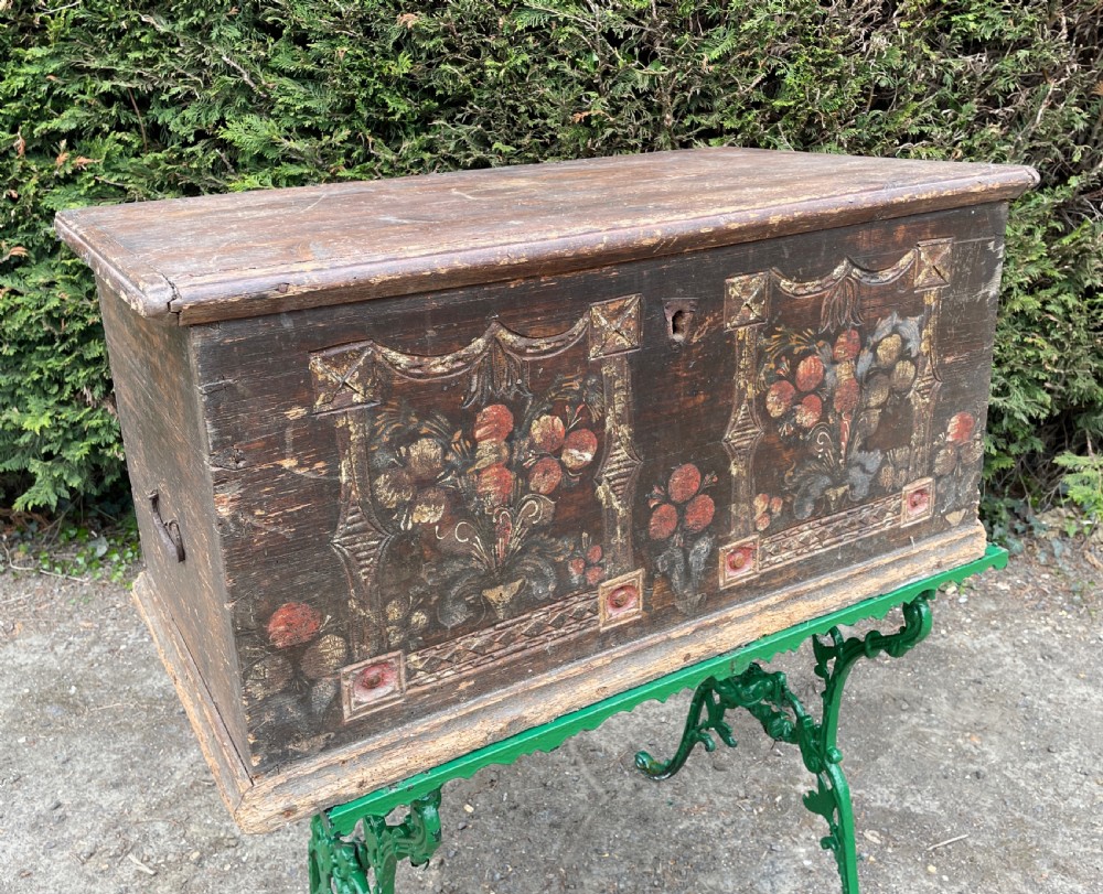 19thc Austrian-Hungarian Marriage chest View II